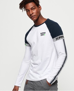 Superdry Stacked Moto Label Férfi Pólók Fehér | XRNBI9527